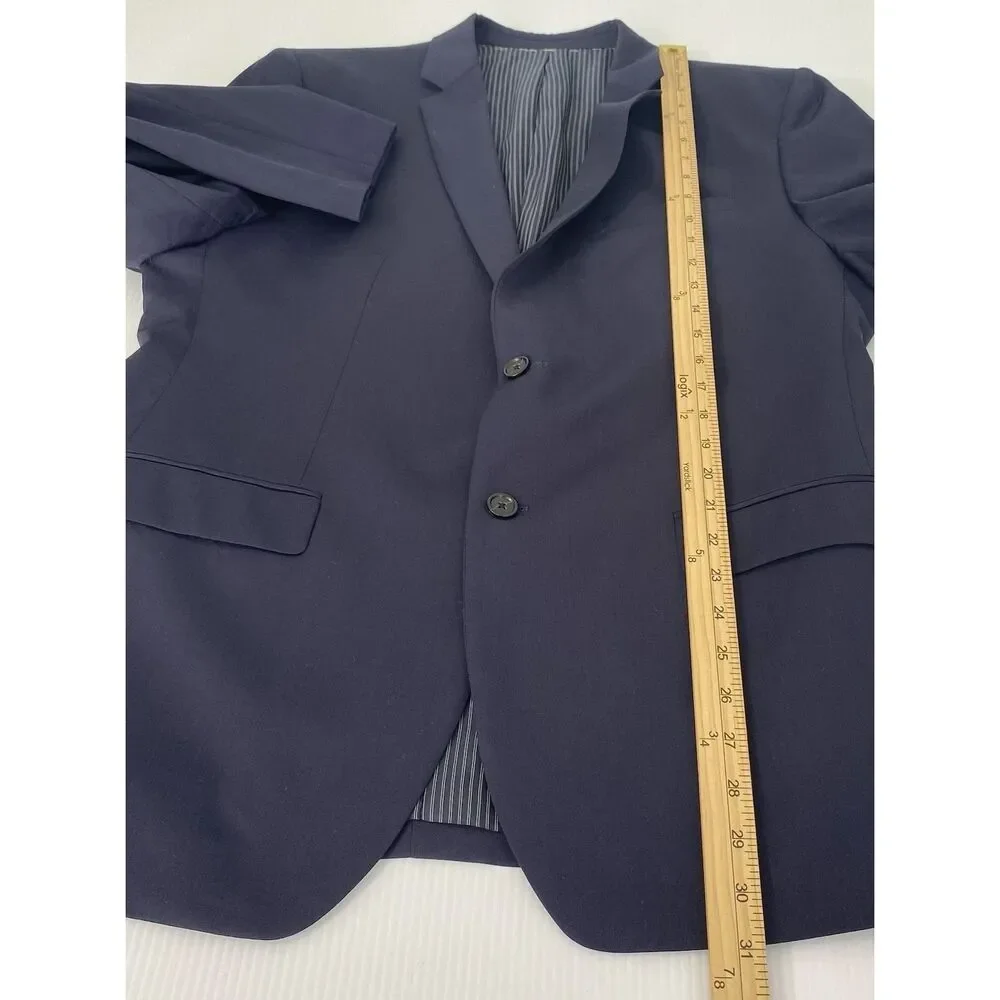 Banana Republic Navy Marzotto Slim Fit 44R Super 120s Wool Blazer Suit Jacket